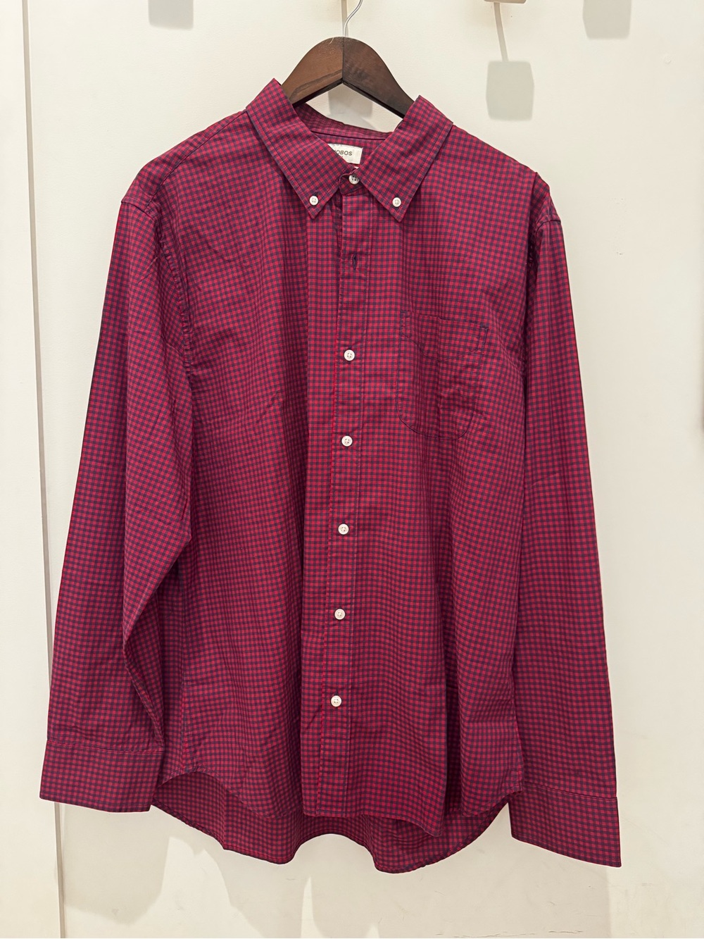 Bonobos | The Everyday Shirt | Navy & Red Gingham | Slim Cut | XXL